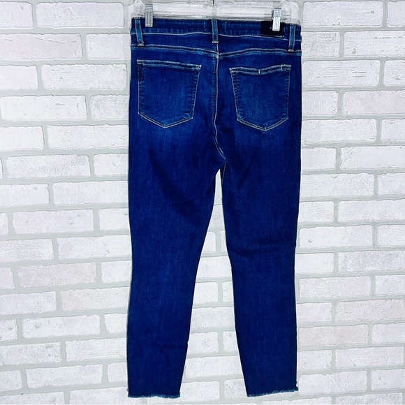 Paige Hoxton High Rise Ankle Skinny Denim Raw Hem Jeans in Greece Wash Size 30 - Picture 9 of 12